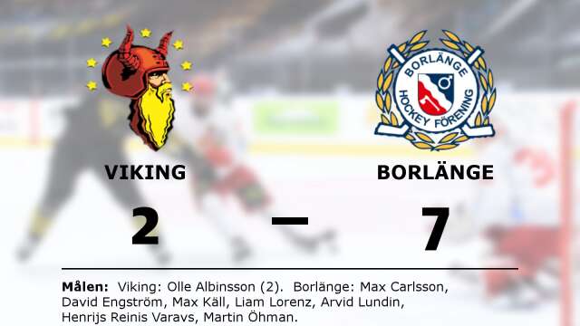 Viking HC förlorade mot Borlänge HF