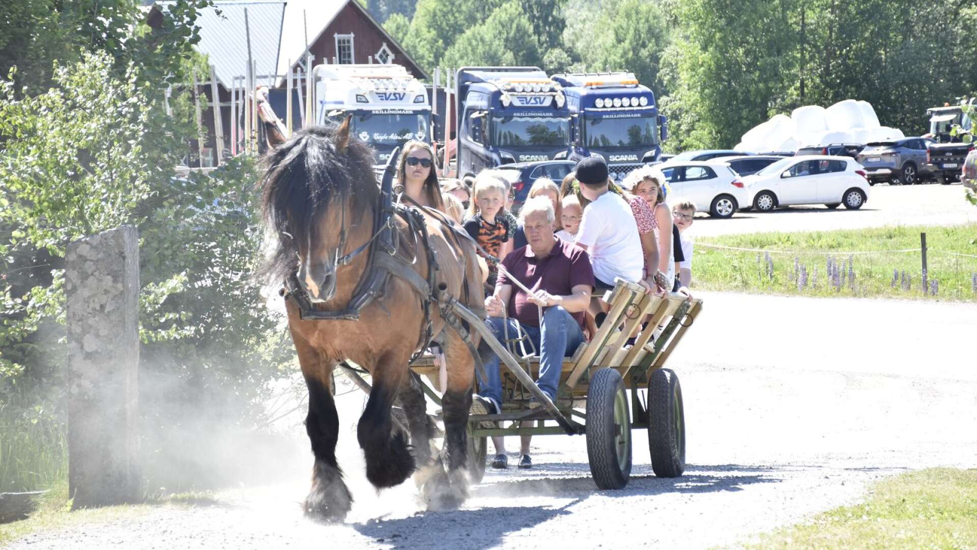 Att åka häst och vagn var populärt. 