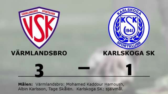 Värmlandsbro SK vann mot Karlskoga SK