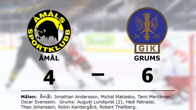 Åmåls SK förlorade mot Grums IK Hockey