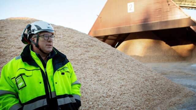 Allt spån som kommer från sågverket ska bli pellets, berättar Thomas Haglund som är vd för Moelven Valåsen AB.