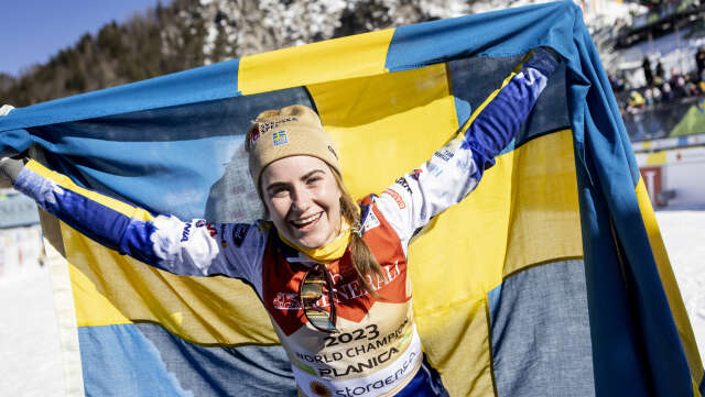 Ebba Andersson tog två guld och ett brons i skid-VM. Arkivbild.