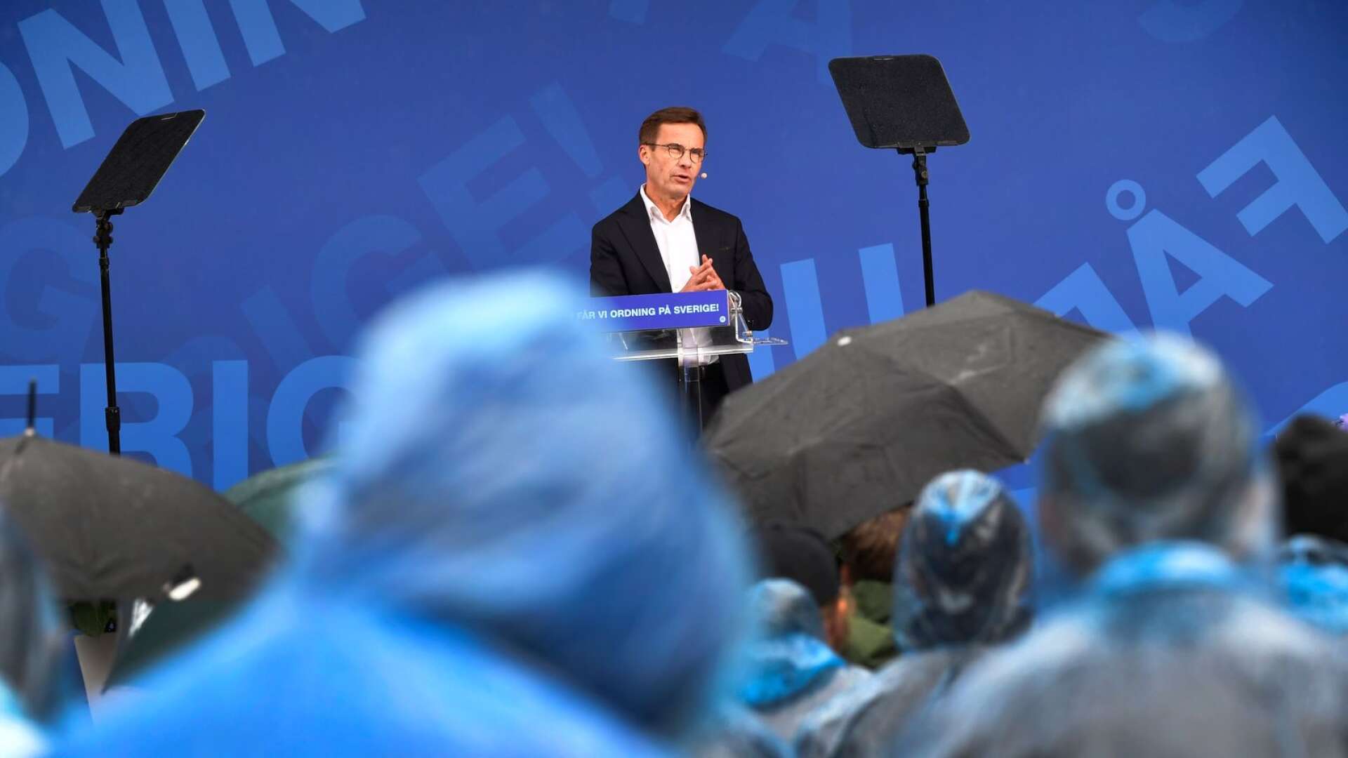 Partiledaren Ulf Kristersson (M) höll sitt sommartal i Strängnäs den 12 september.