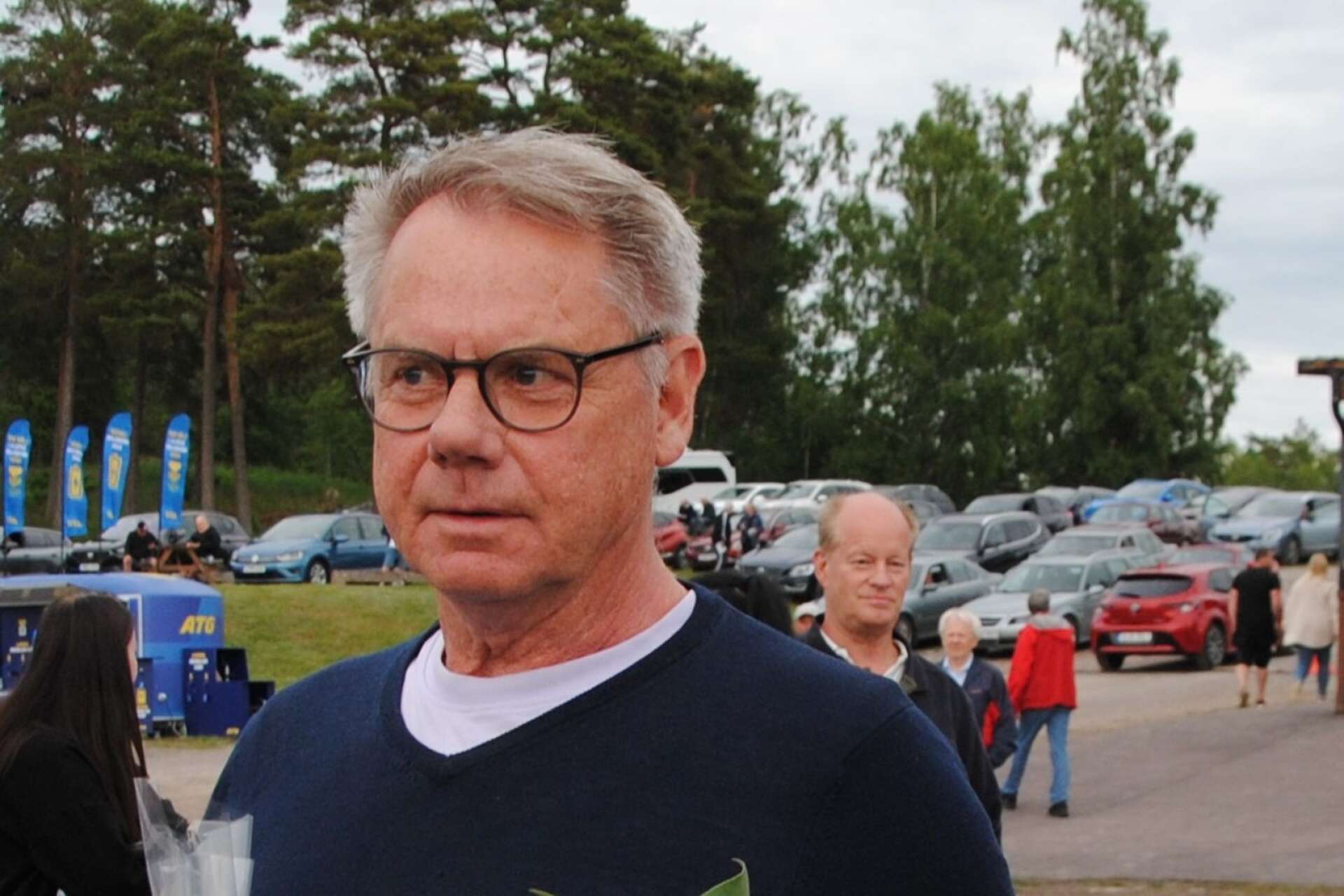 Tommy Ekström i vinnarcirkeln. Han är bror till Mikael Ekström som tränar Zelma Laday och som missade loppet.