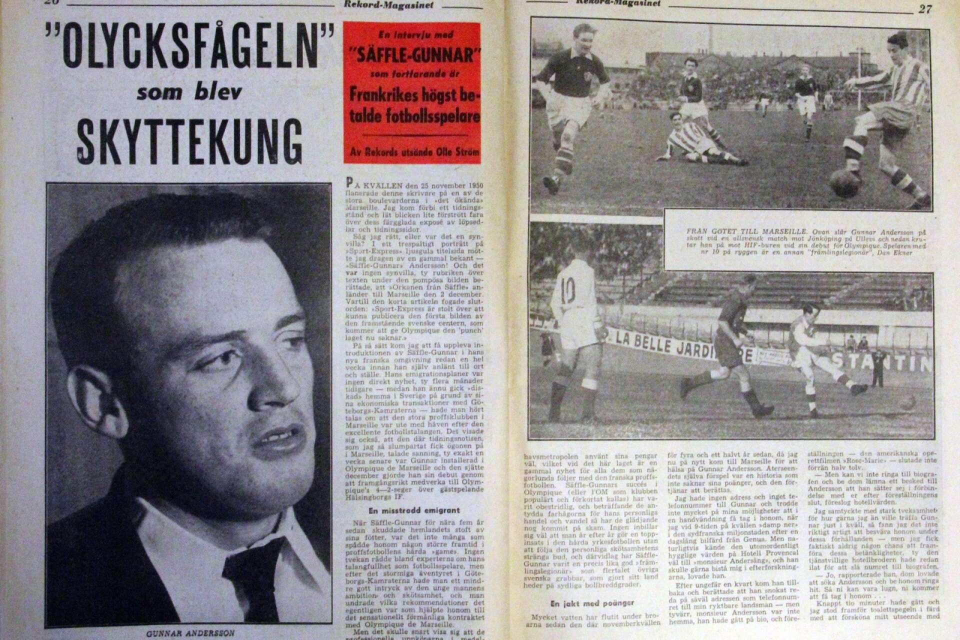 Artikel i Rekord-Magasinet om Säffle-Gunnar Andersson.