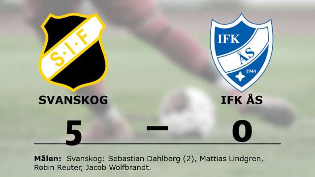 Svanskogs IF vann mot IFK Ås