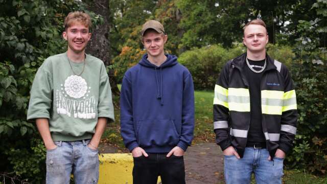 Ungdomar tycker till om sänkt skatt på snus. Från vänster: Linus Brodén, Timmy Sjöqvist och Niclas Olsson.