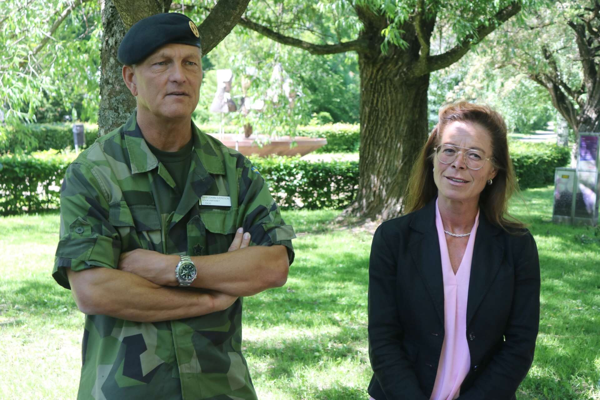 Generallöjtnant Johan Svensson och generaldirektör Maria Bredberg Pettersson besökte under onsdagen Kristinehamn.