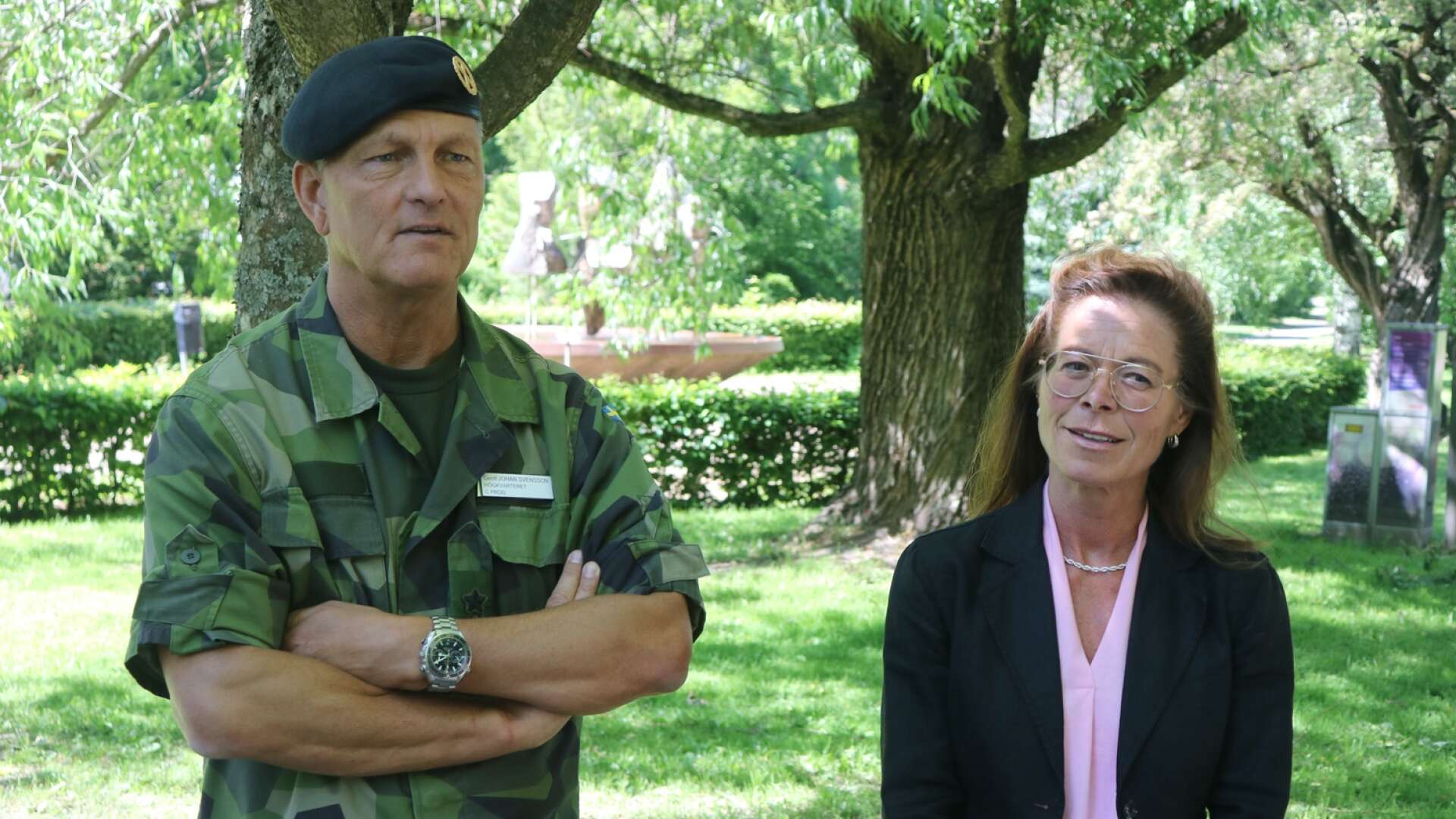 Generallöjtnant Johan Svensson och generaldirektör Maria Bredberg Pettersson besökte under onsdagen Kristinehamn.