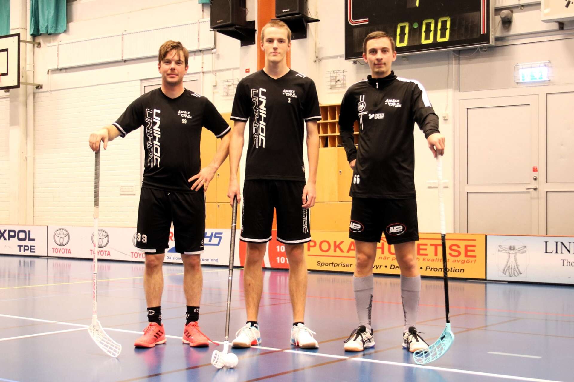 Niklas Sandelius, Hugo Karlsson och Hugo Rosén är tre av Åmåls IBK:s offensiva vapen som valt att börja om med klubben i division 5.