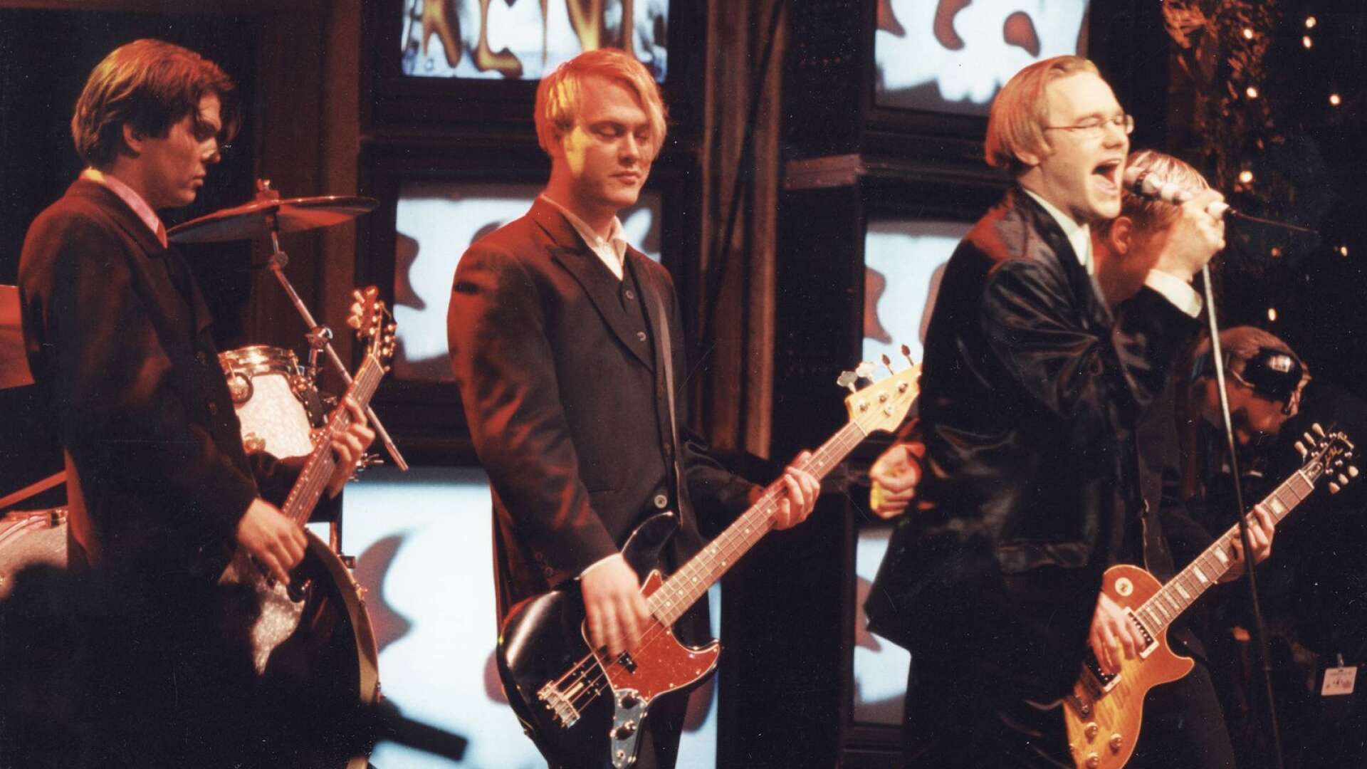 Martin Roos, Martin Sköld och Joakim Berg i Kent på Grammisgalan 1996 där de vann pris för debutalbumet som spelades in i Värmland.