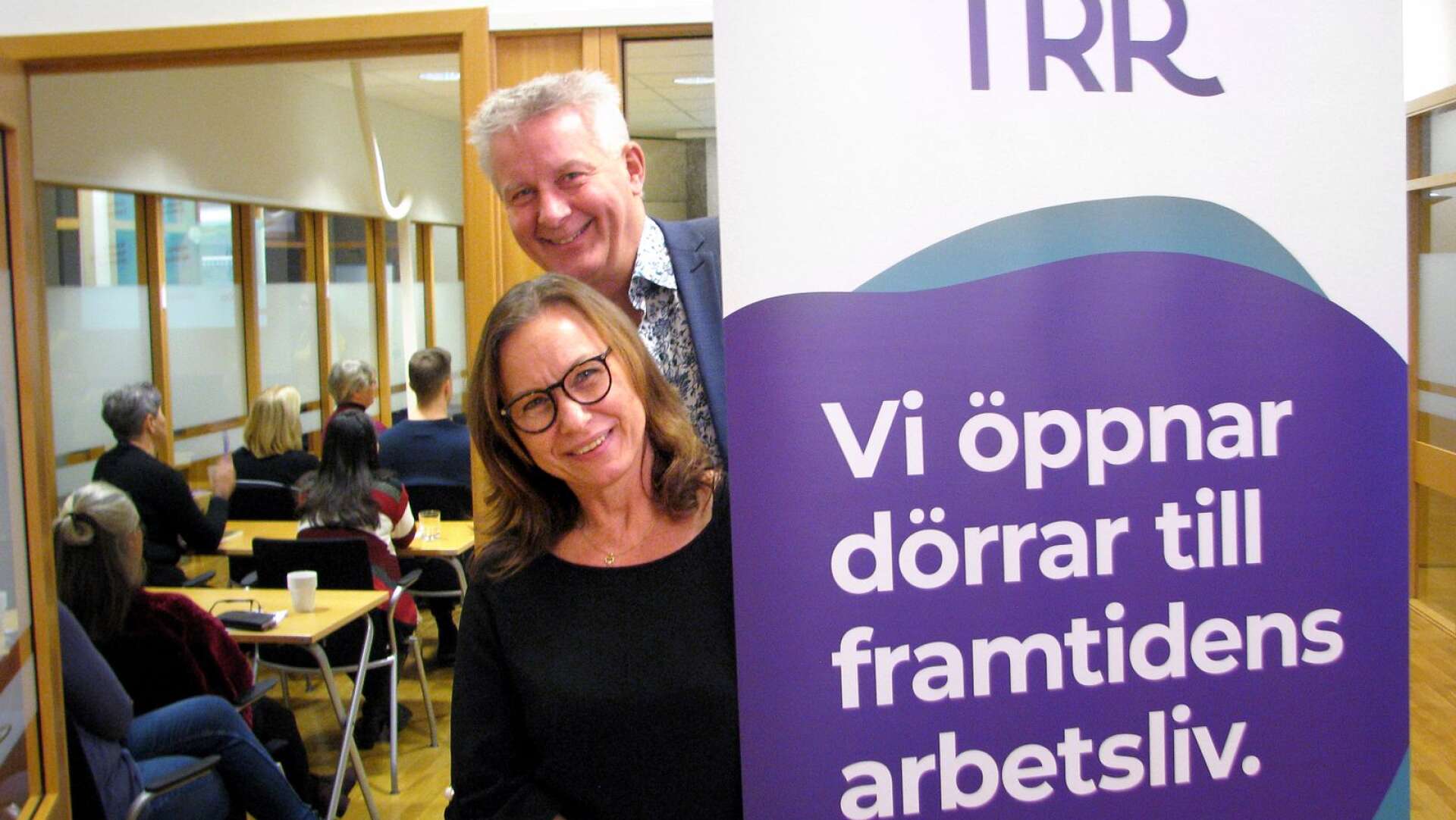 Vi öppnar dörrarna till framtidens arbetsliv, säger Anna Bångerius och Hafsteinn Jonsson, rådgivare i Trygghetsrådet Nordväst, Karlstad.