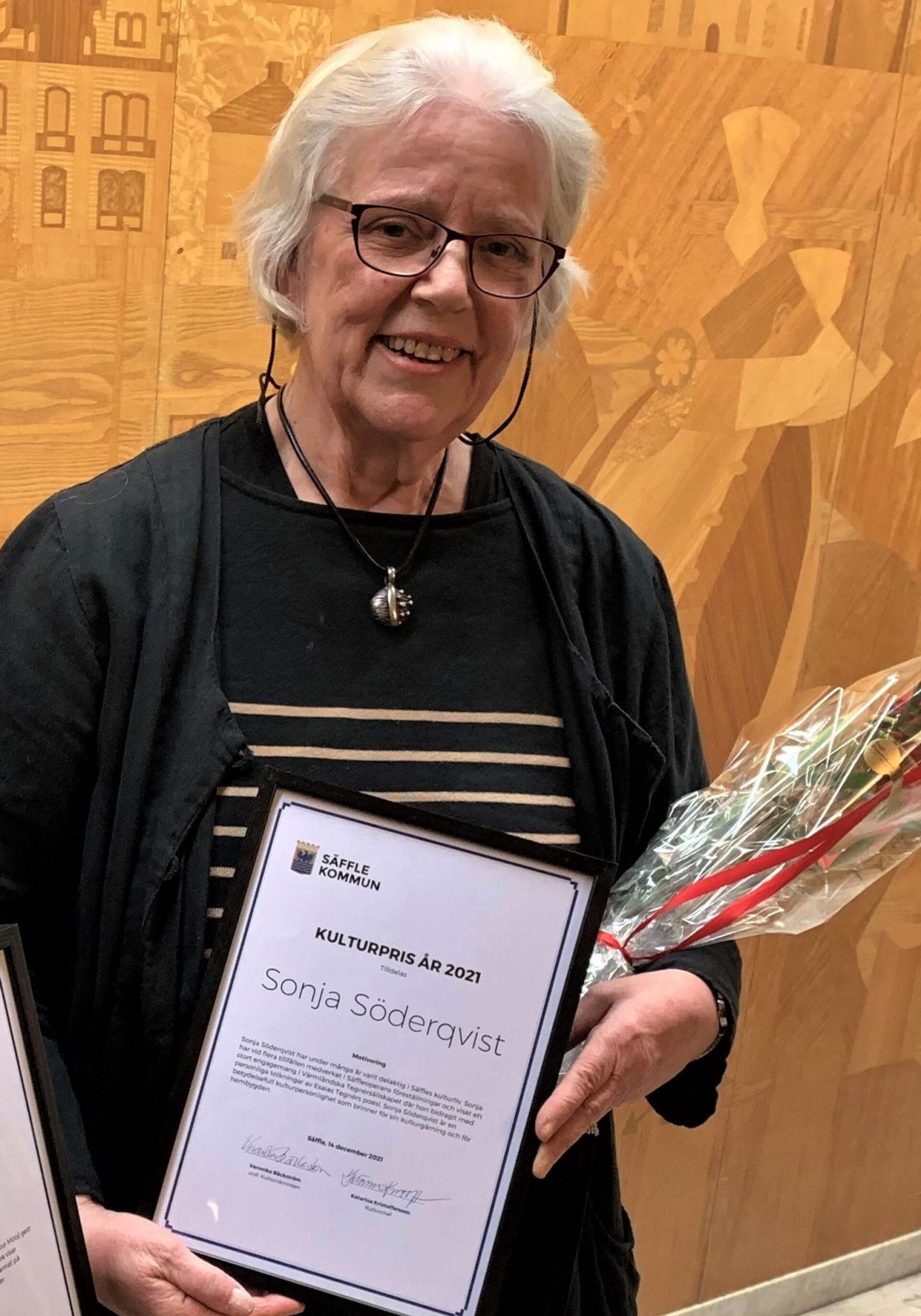 Sonja Söderqvist tilldelades 2021 Säffle kommuns kulturpris.