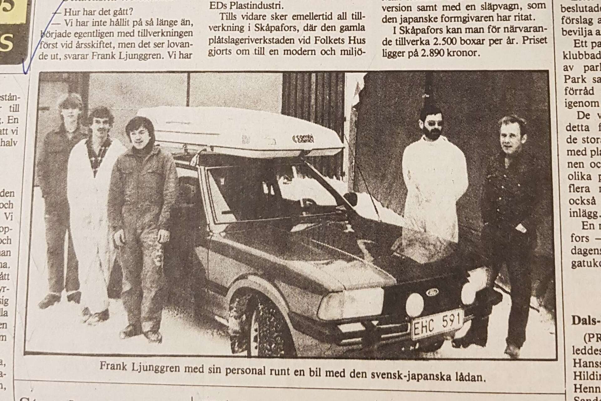 Artikeln i Dalslänningen från 1981 berättar om hur takboxtillverkningen hamnat i Dalsland och hur framtidsutsikterna såg ut. 
