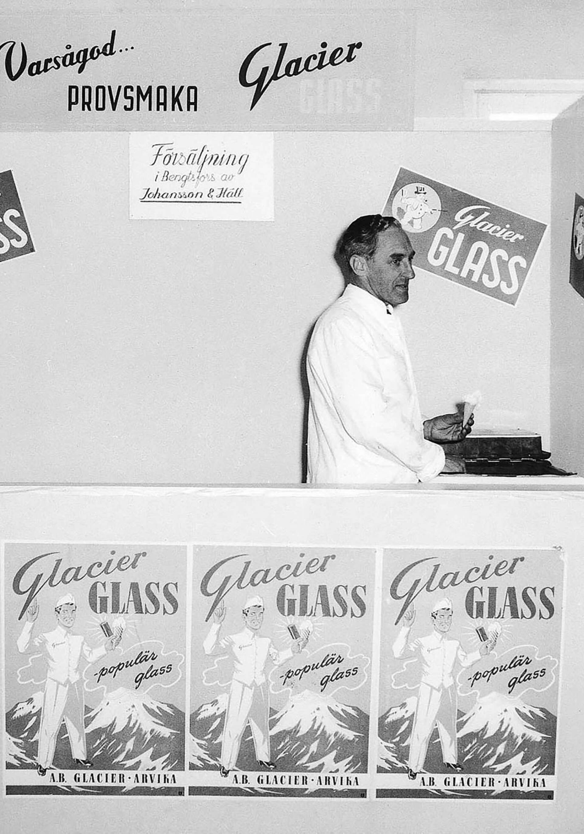 Vid Bengtsforsutställningen ”Vi och vår bygd” 1946 bjöd minsann ”Glassen” på glass.