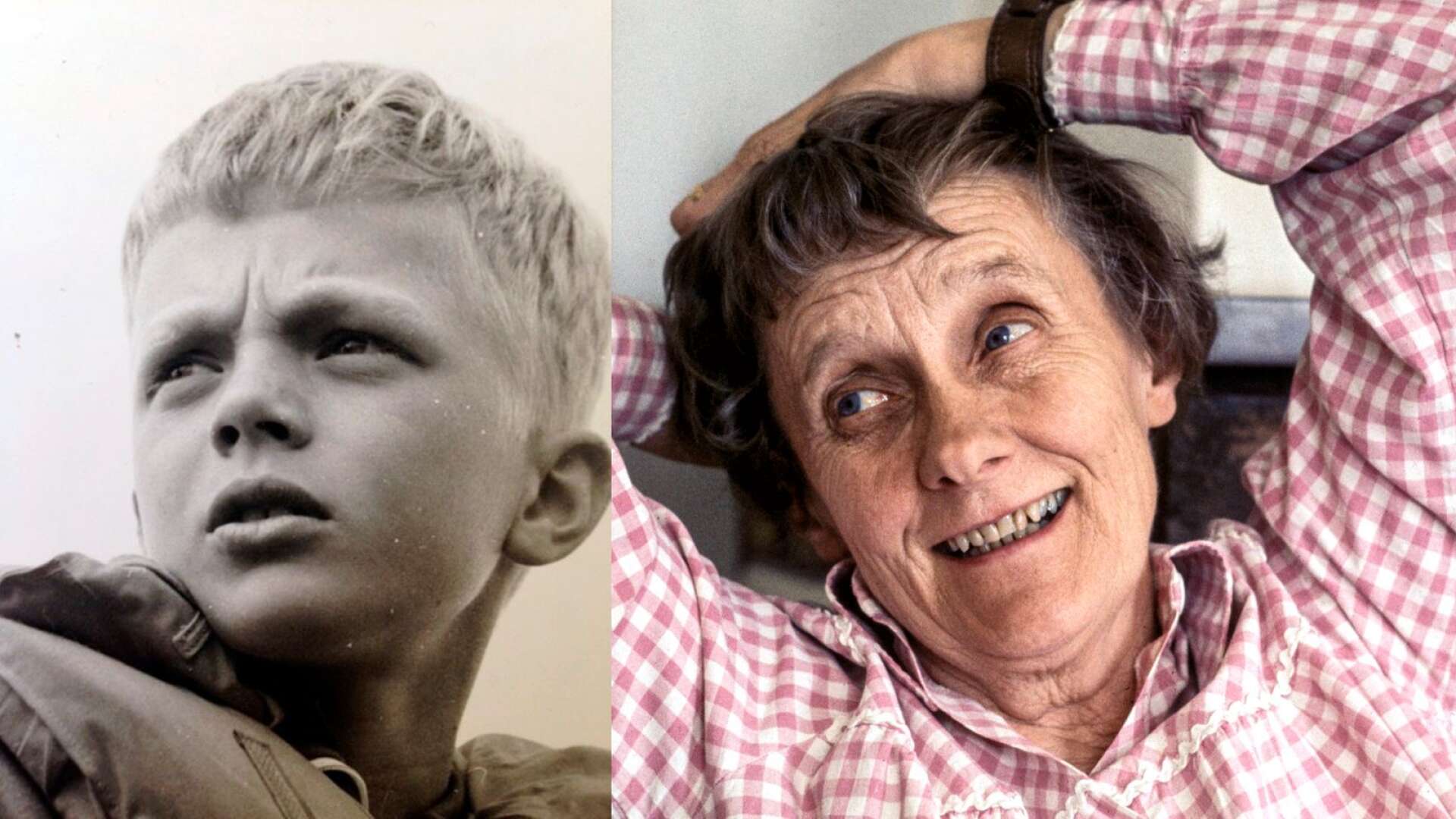 Björn Söderbäck under inspelningen av &quot;Vi på Saltkråkan” sommaren 1963. Astrid Lindgren som skrev manuset till tv-serien var hans gudmor.