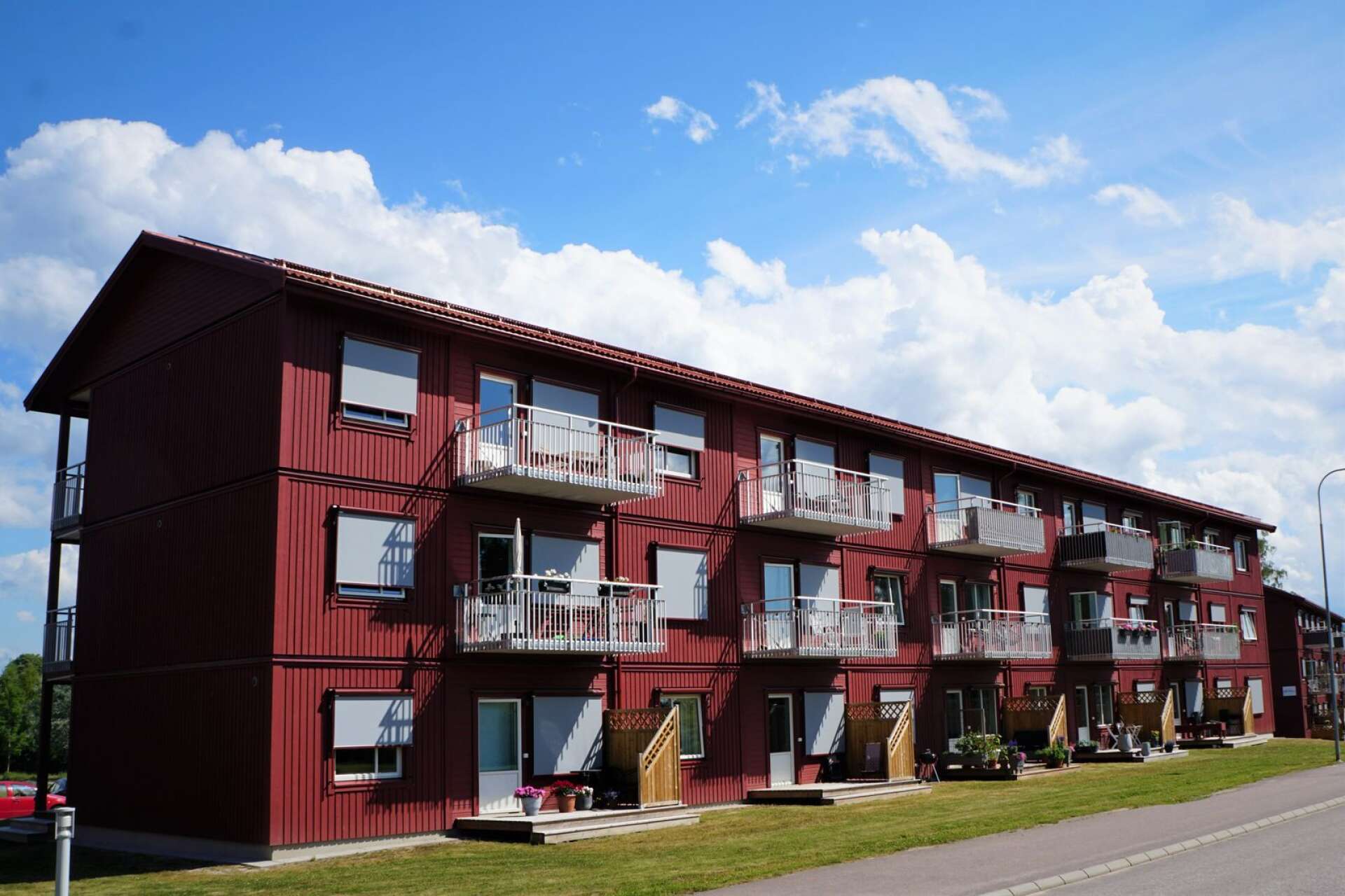 De första hyresgästerna flyttade in i trähusen i centrala Sunne sommaren 2020.