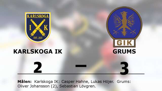 Karlskoga IK förlorade mot Grums IK Hockey