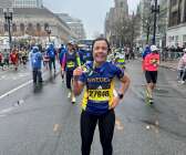 I våras sprang Birgitta Boston marathon där publiken var ovanligt ivrig.