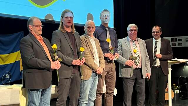 Flera i Norra Fågelås fick motta utmärkelser från VFF och SvFF. Från vänster: Curt Björnberg, Joakim Lilja, Bendix Hermansson, Jan-Erik Brandt, Stefan Lagerqvist och Kenneth Holgerson.
