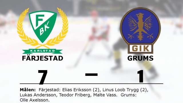 Färjestad BK Junior vann mot Grums IK Hockey