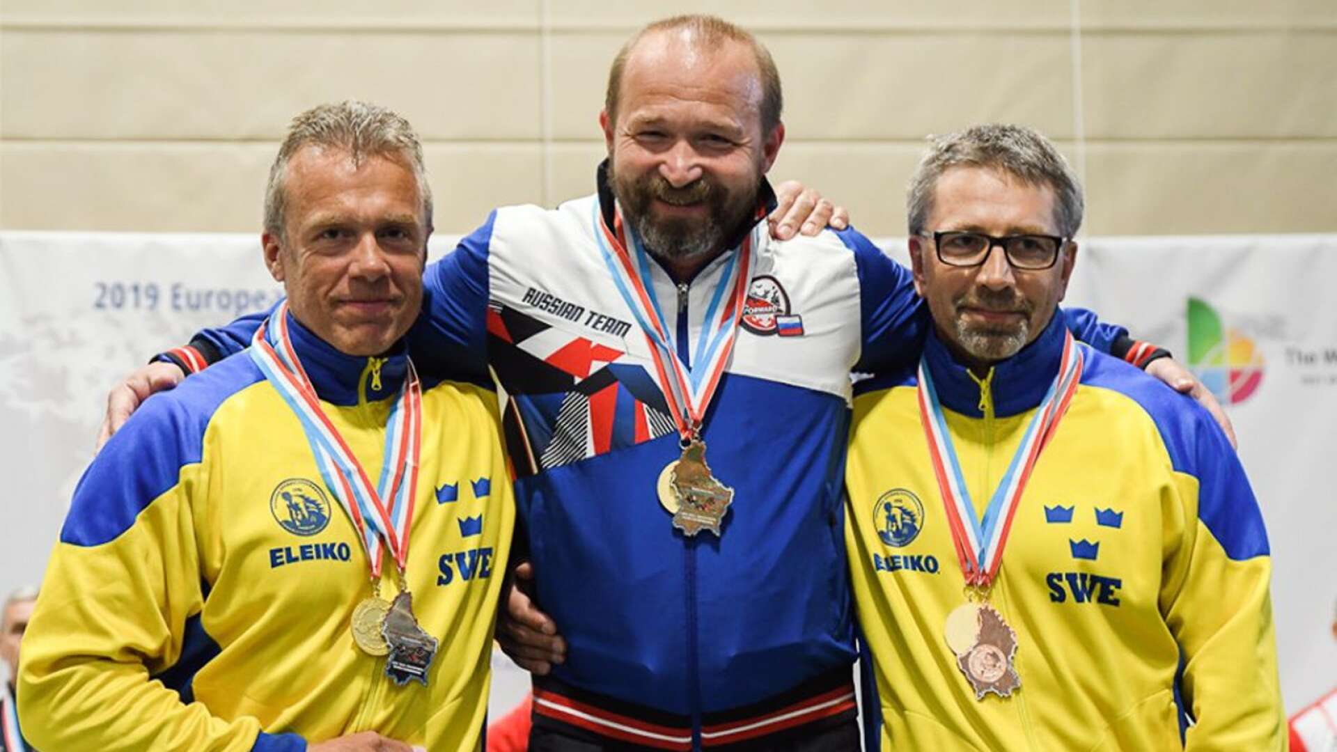 Patrik Fornander, Alexey Neveykov och Bo Lindgren tog pallplatserna i 83-kilosklassen vid EM i klassisk bänkpress.