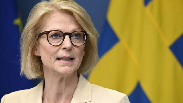 Finansminister Elisabeth Svantesson (M) presenterar vårpropositionen och vårändringsbudgeten 2023.