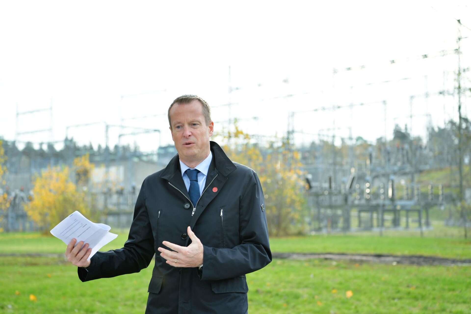 Energiminister Anders Ygeman (S) i samband med presentationen av energisatsningen i Stockholm den 25 oktober 2019.