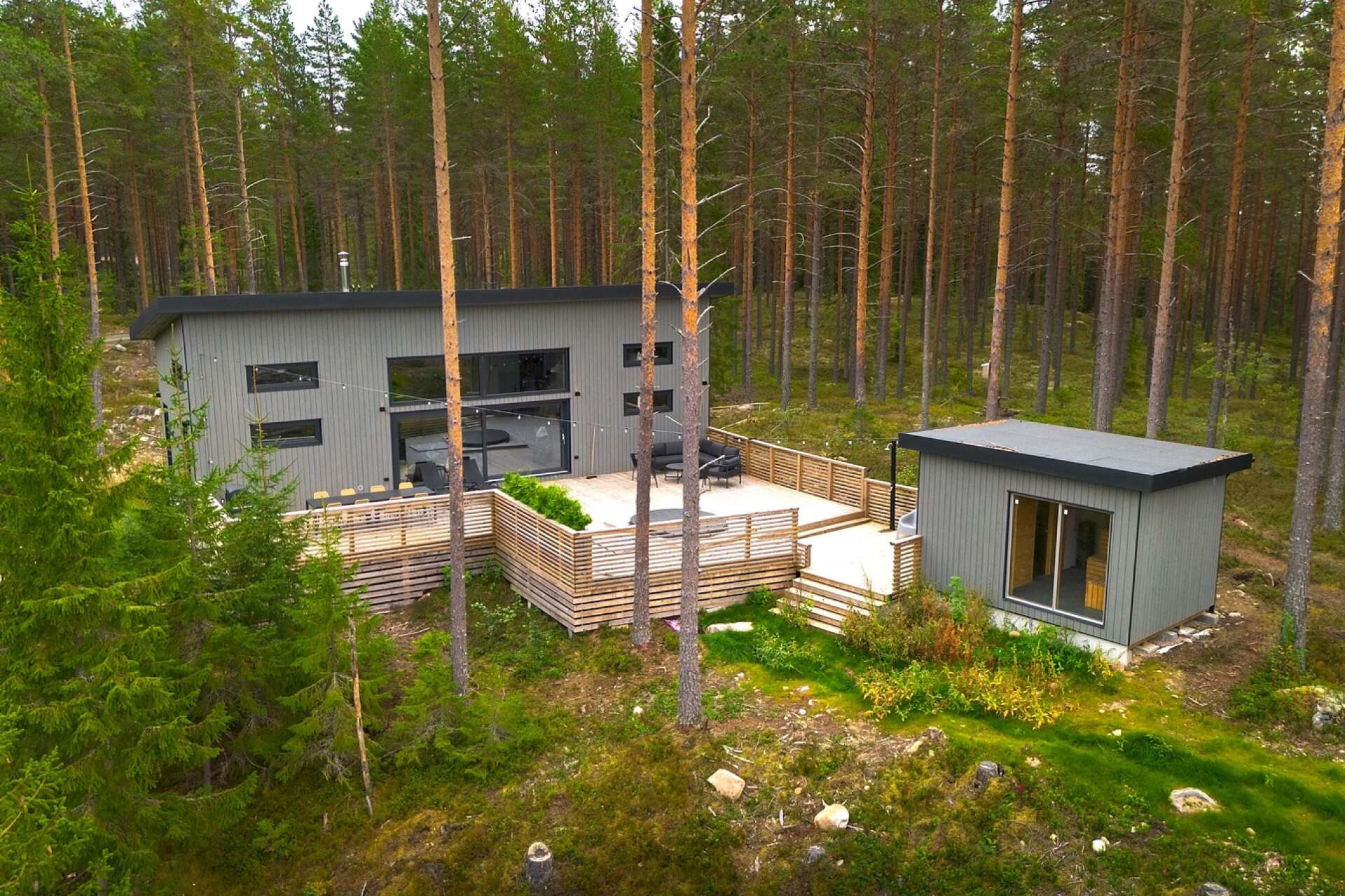 Unike Finnskogen i Lekvattnet med huset ”Skogly” ligger mitt bland tallar och blåbärsris.