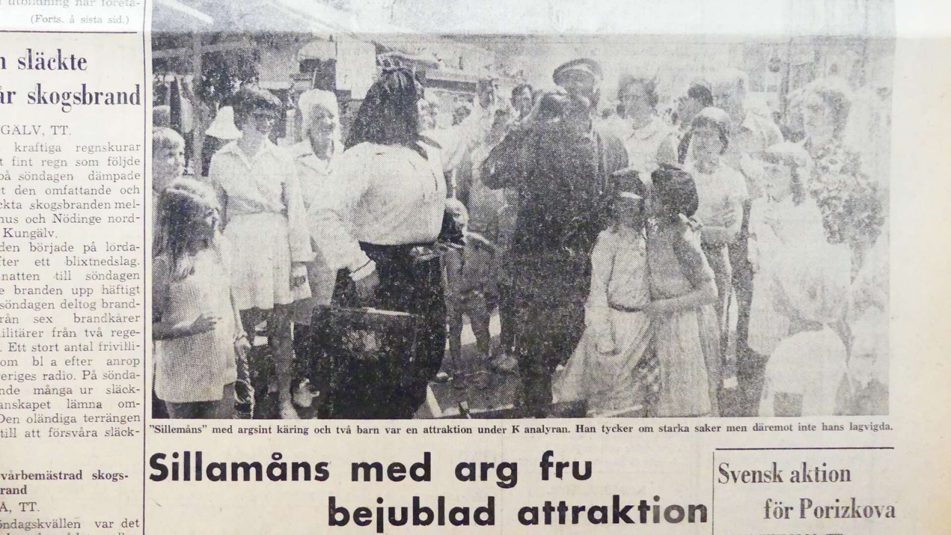 Silamåns med argsint käring och två barn var en attraktion under Kanalyran 1973.
