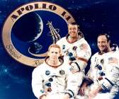 Apollo 14-astronauterna Stuart Roosa, Alan Shepard och Edgar Mitchell.