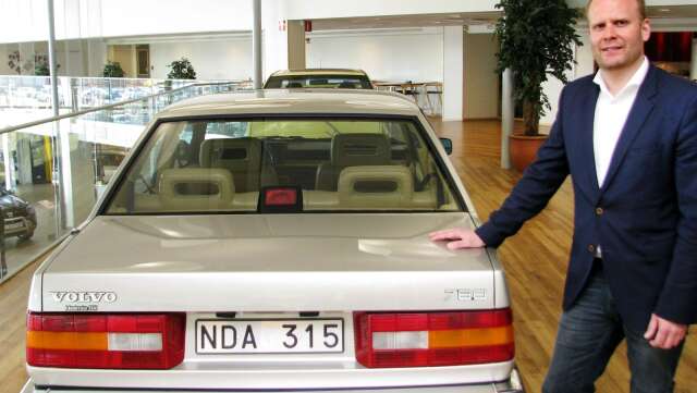 Den här Volvon tillhörde Helmias grundare, Helmer Walfridson, säger Christian Walfridson.