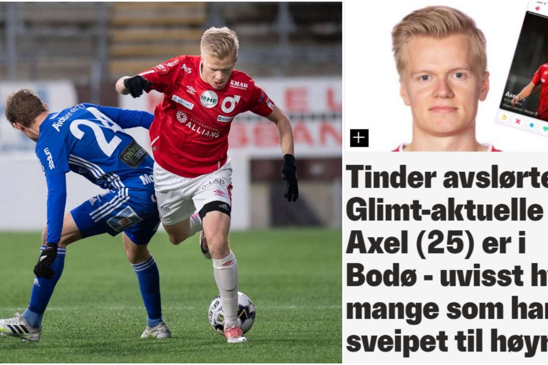 Axel Lindahl dök upp i dejtingappen Tinder.