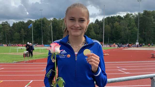 Evelina Olsson, IFK Sunne Friidrott, tog hem guldet i mångkamps-USM efter dramatik in i det sista.