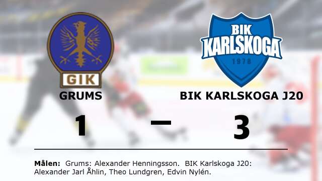 Grums IK Hockey förlorade mot BIK Karlskoga J20