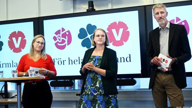 Åsa Johansson (S), Elisabeth Björk (V) och Erik Evestam (C) presenterade Region Värmlands fyra stora satsningar 2024.
