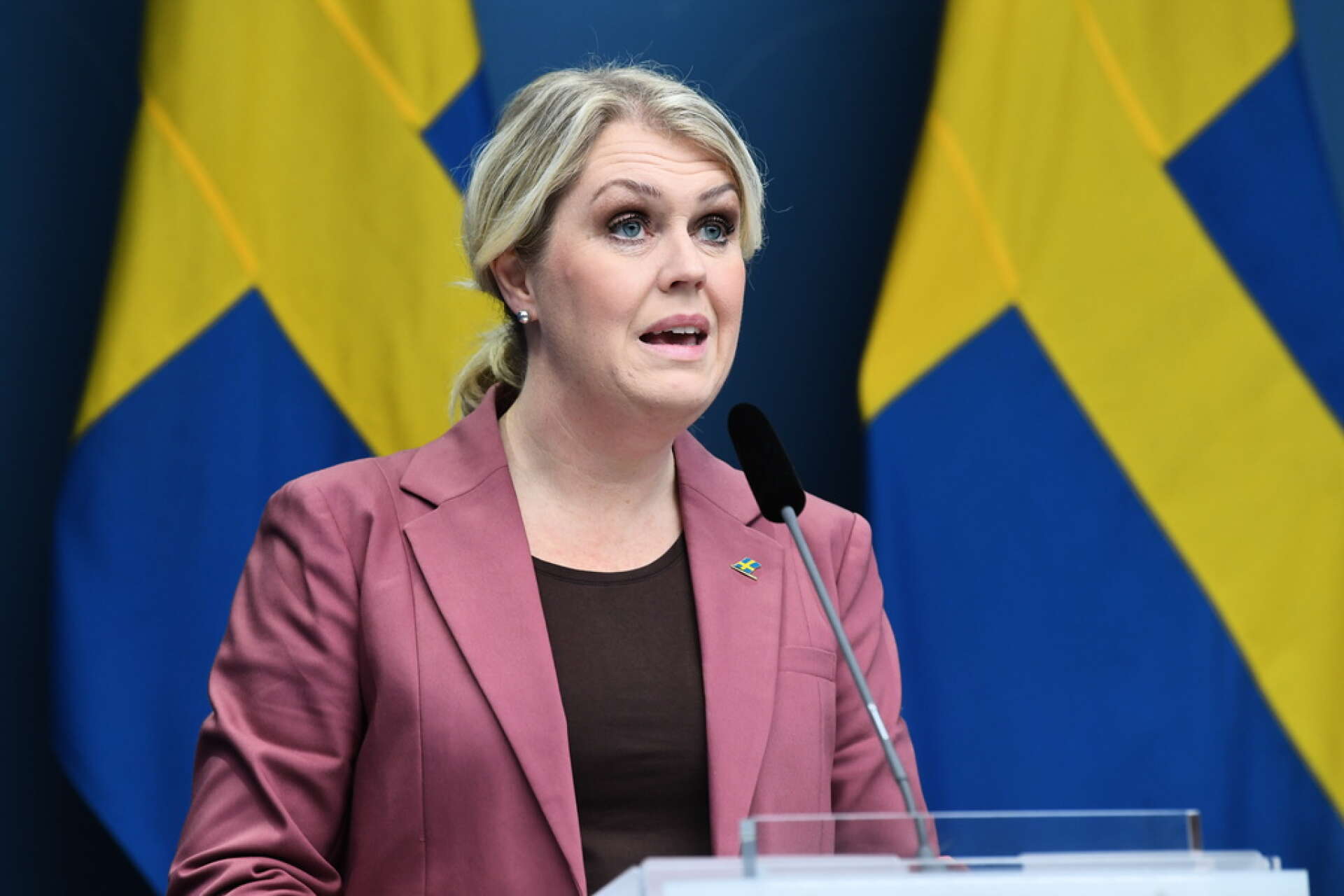 Socialminister Lena Hallengren (S) berättar att alkoholförbudet förlängs. Arkivbild.