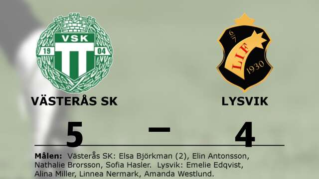 Västerås SK vann mot Lysvik IF Dam