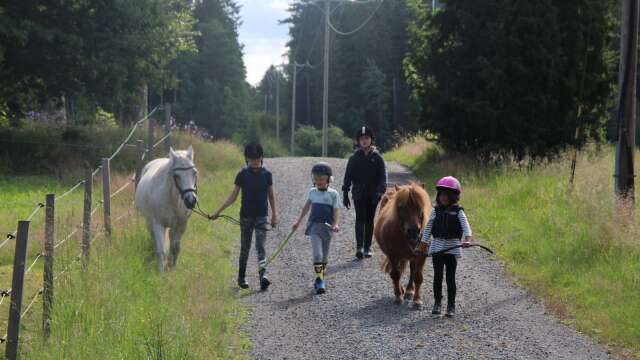 Barnen hade god kontroll på hästarna när det var dags att gå till paddocken.