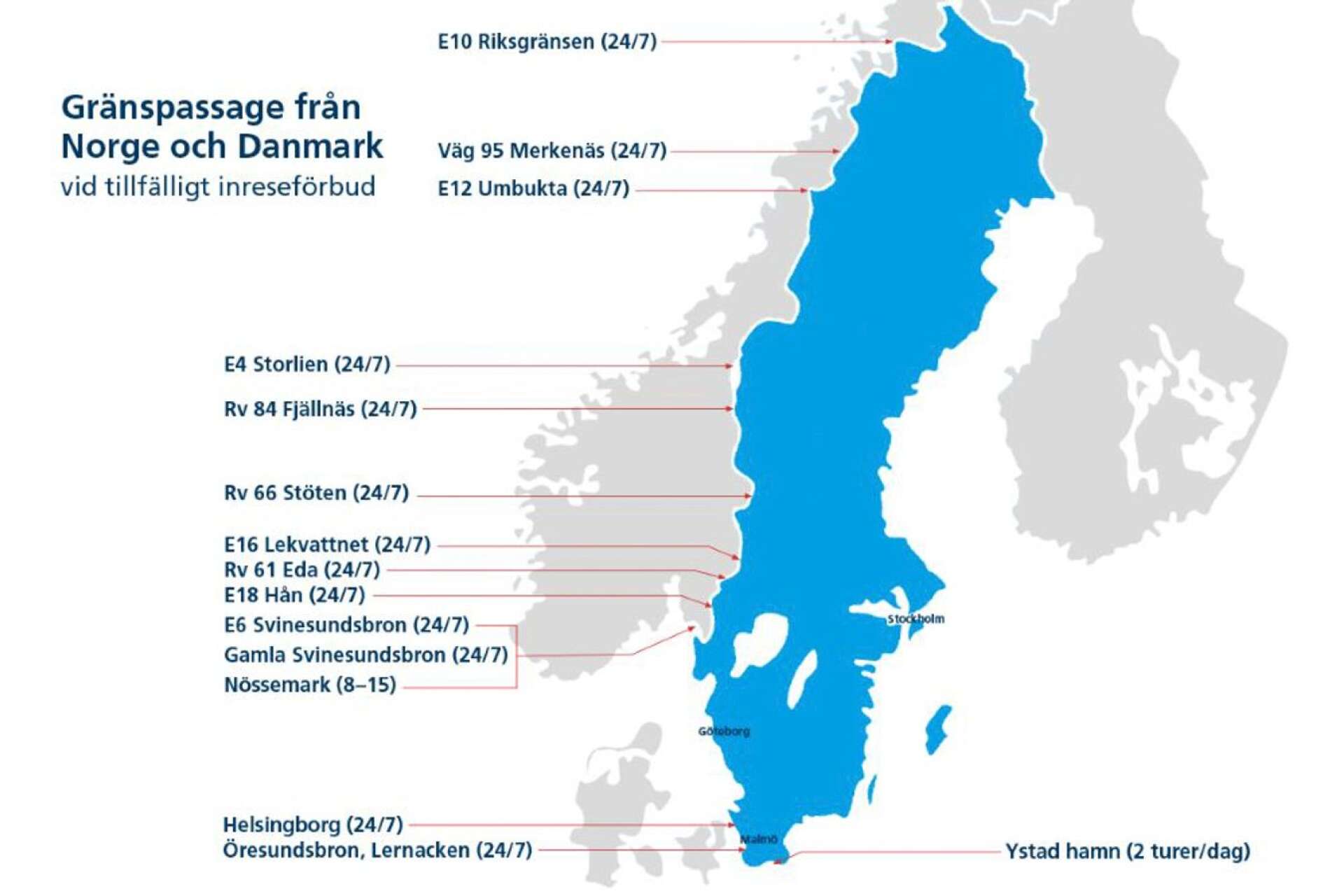 <a href="https://polisen.se/aktuellt/nyheter/2021/januari/inresa-till-sverige-fran-danmark-norge-och-storbritannien/" id="link-e15e17f9176e3d593028ad6eeb711096">Karta över gränspassager där du som är undantagen kan resa in i Sverige.</a>