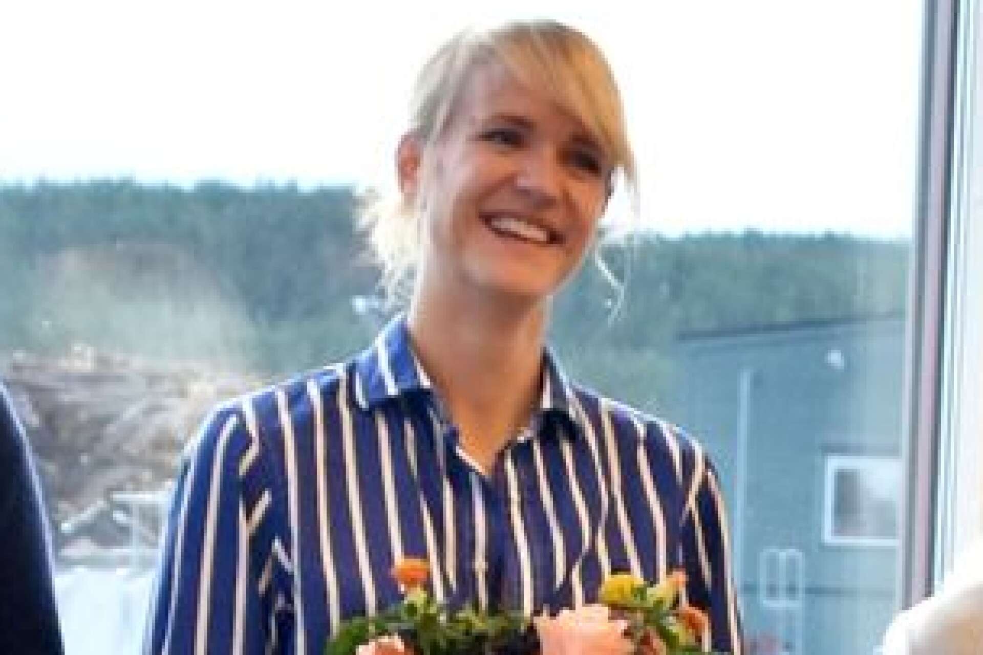 Kari Andersson i samband med prisutdelningen i Löfberg Family Business Award, som delades ut till henne och bröderna Karl och Nils. 