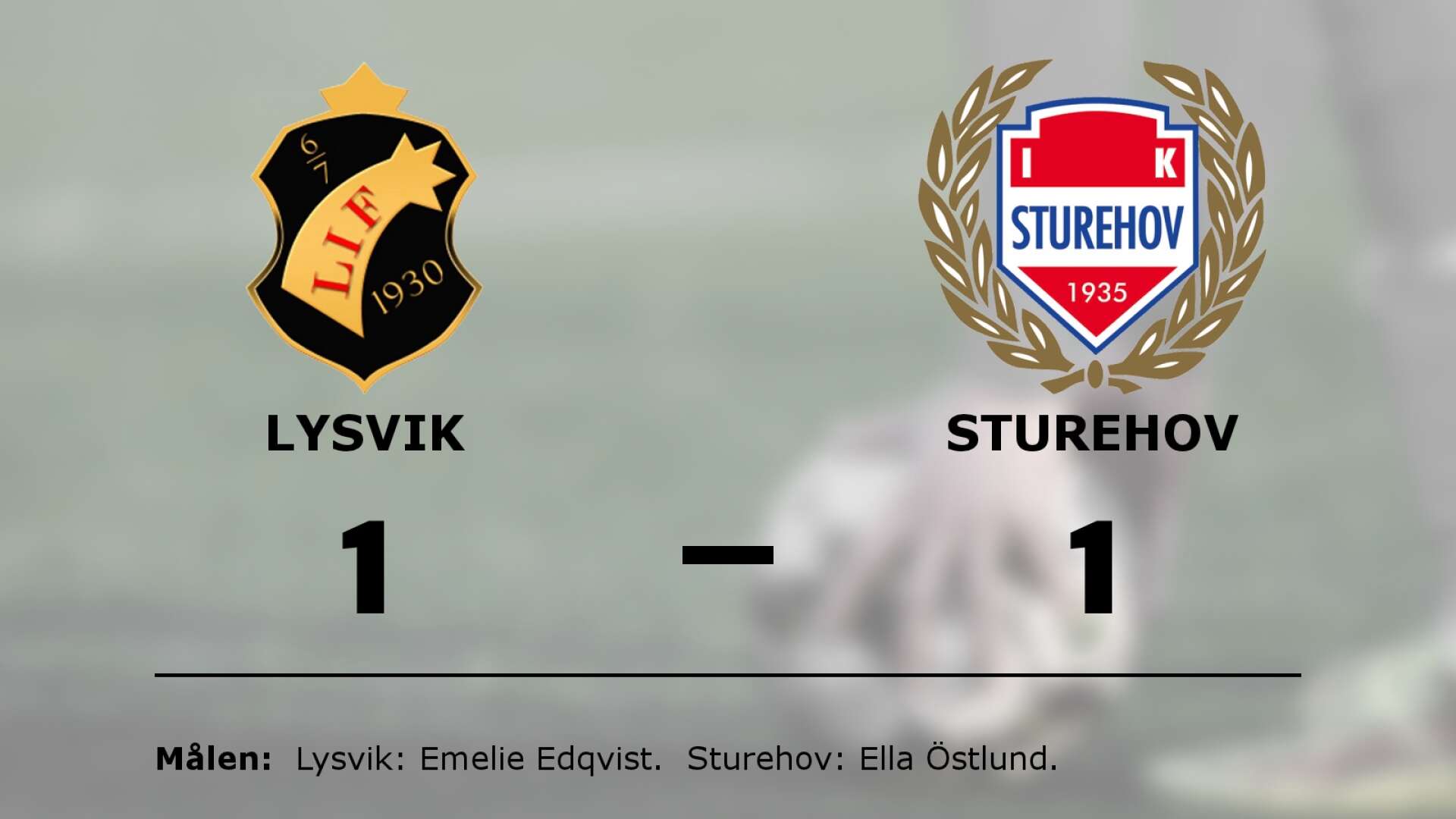Lysvik spelade lika mot Sturehov