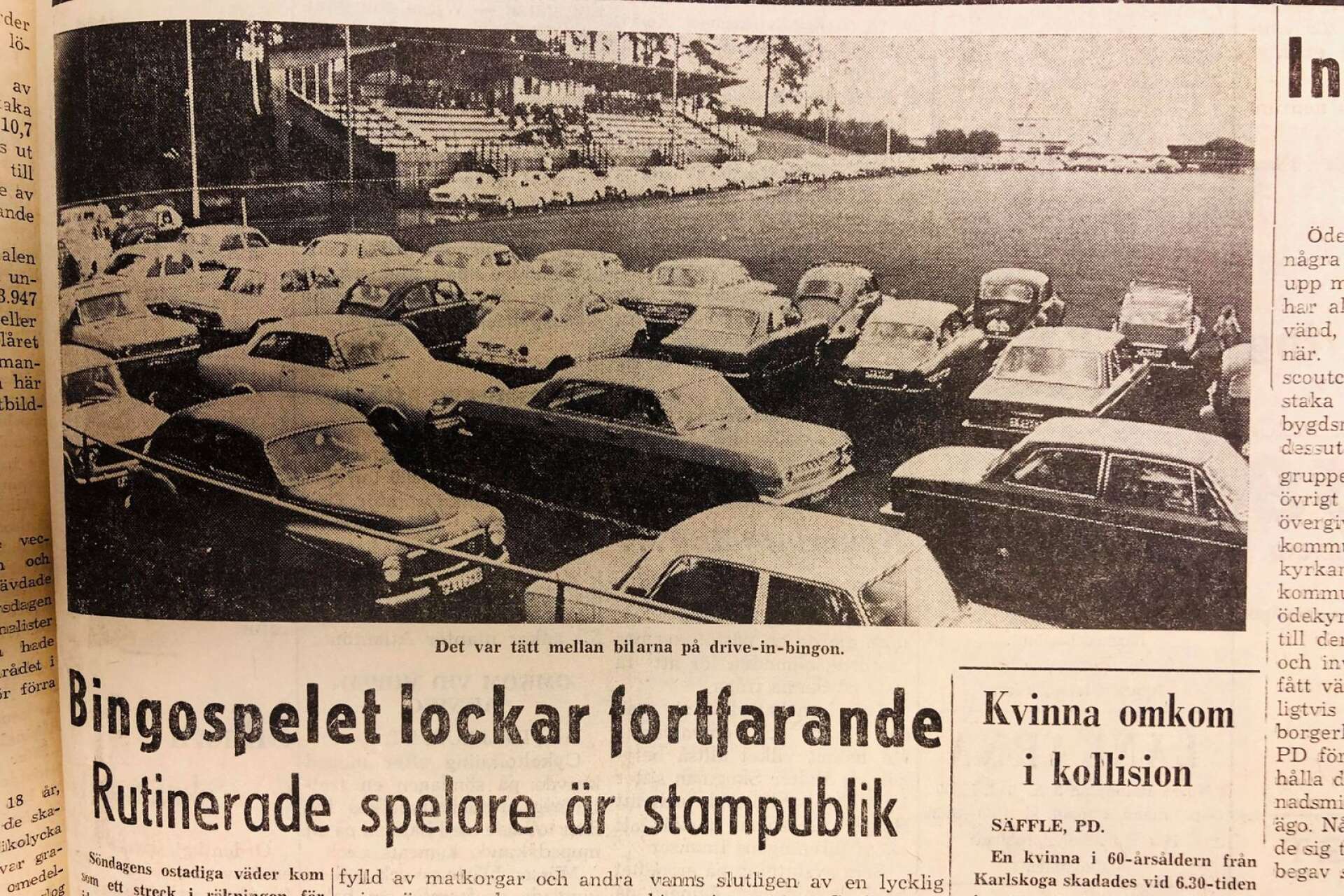 Drive-in-bingo på Örnäs i Åmål för 50 år sedan. Vilket drag!