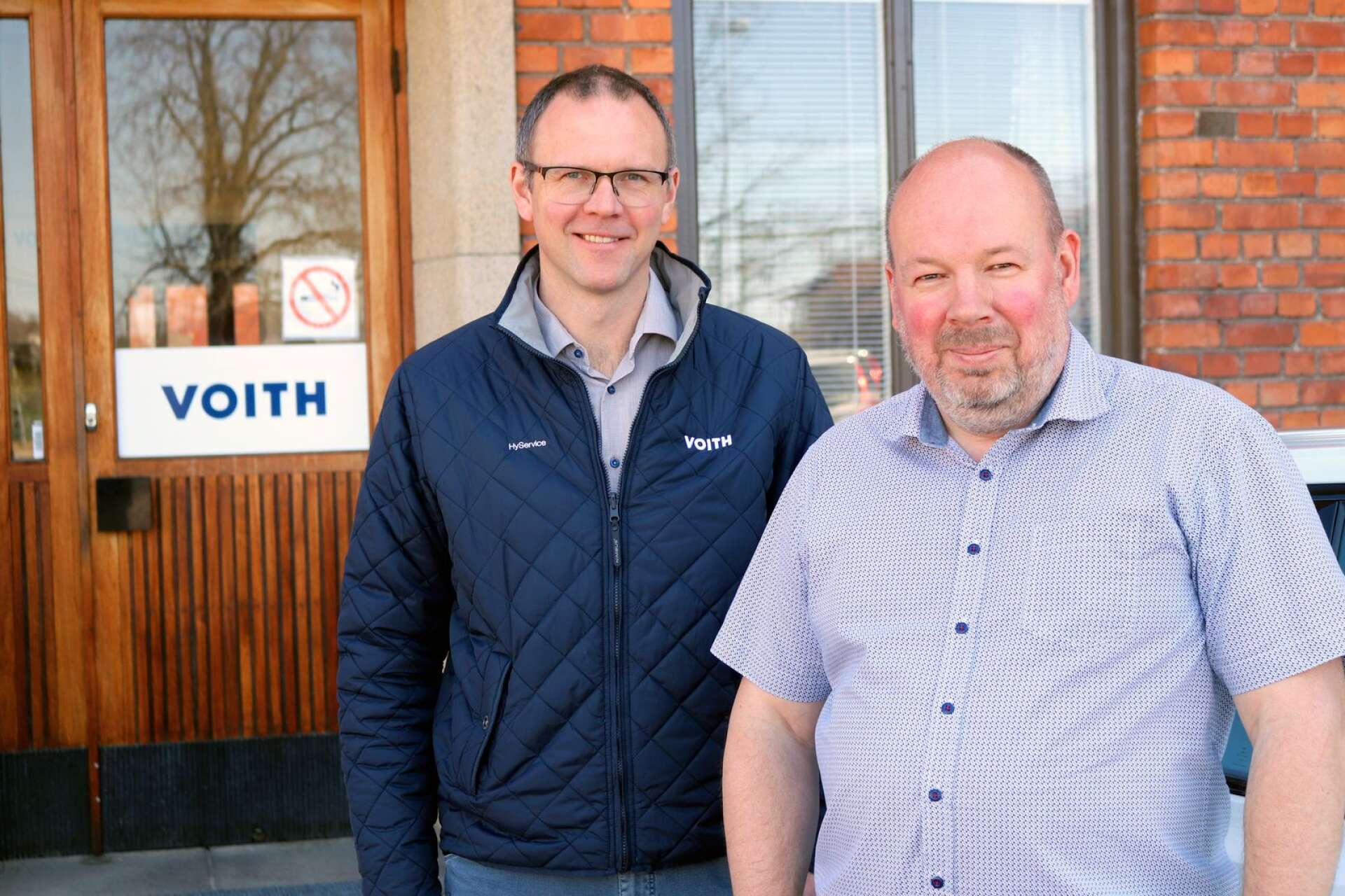 Tony Bjuhr och Ulf Ericsson berättar om Voiths verksamhet i Kristinehamn.