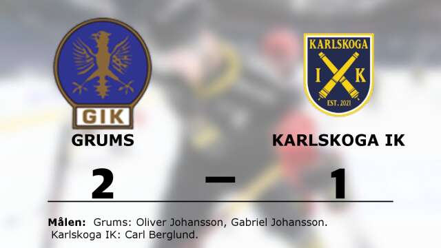 Grums IK Hockey vann mot Karlskoga IK