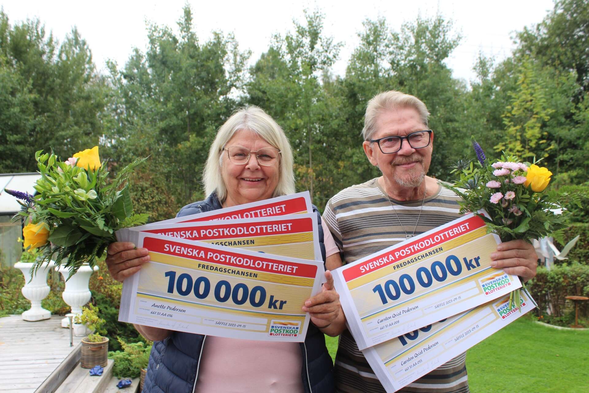 Anette Sejer Pedersen och Carsten Qvist Pedersen vann på ”Fredagschansen”. 