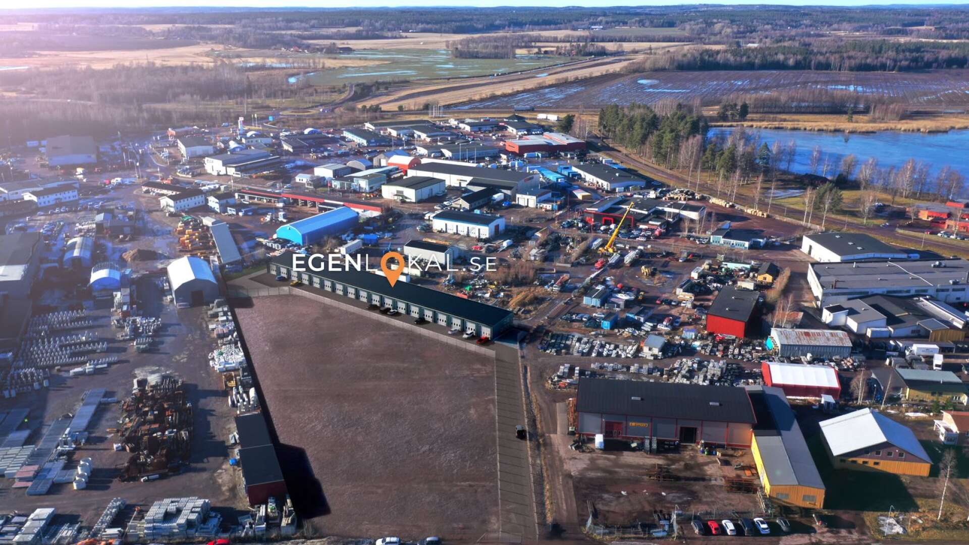 På Ilanda industriområde ska företaget Egen lokal bygga 18 nya industrilokaler där alla styckas av till en friköpt fastighet. Här ser man läget och utformningen.