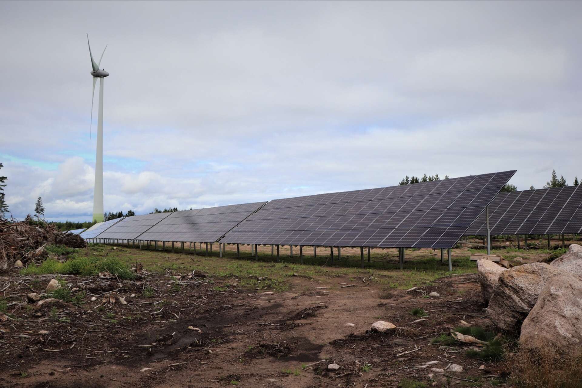 Vid Knäpplan vinds båda vindkraftverk ovanför Hulan i Fågelås finns en solcellspark, som ligger i ett mindre störande område, enligt grannar till den föreslagna solcellsparkerna i Fågelås. 