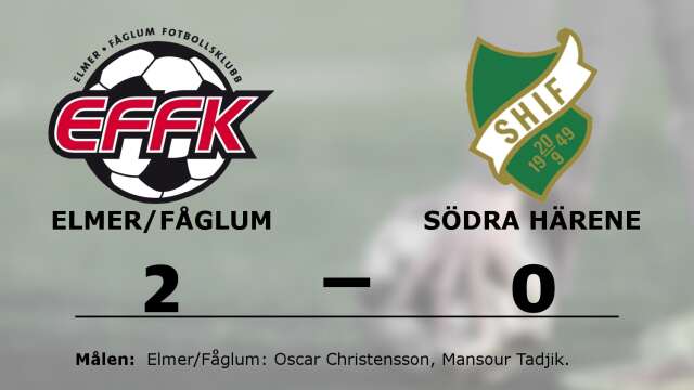 Elmer/Fåglums FK vann mot Södra Härene IF