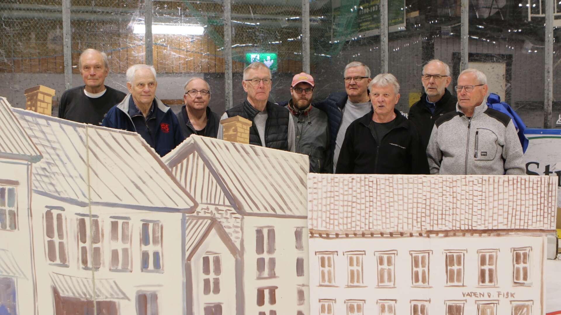 Från vänster Ove Svensson, Per-Olov Örtlund, Göran Olsson, Sören Kronberg, Håkan Stange, Sören Matsson, Roger Fogde, Uno Rööhs och Rolf Johansson.